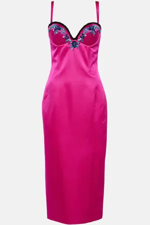 Miss Sohee Abito midi in raso con paillettes