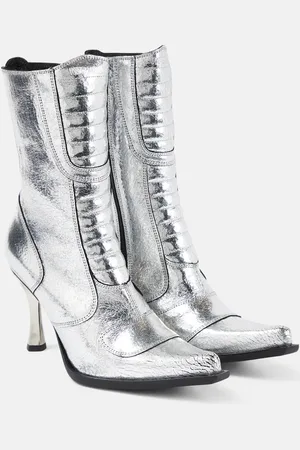 Vetements Stivaletti in pelle metallizzata