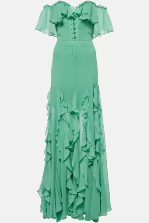 Costarellos Abito bustier lungo in seta
