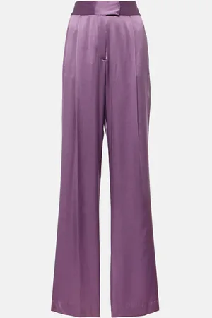 The Sei Pantaloni a gamba larga in raso di seta