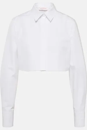 VALENTINO Camicia cropped in popeline di cotone