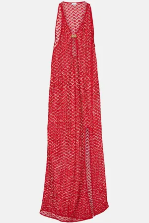 Ganni Abito lungo in mesh con cut-out