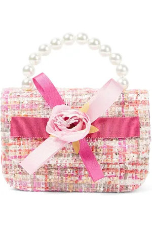 PATACHOU Borsa in tweed con perle bijoux