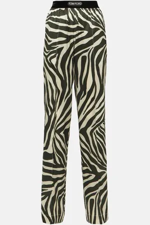 Tom Ford Pantaloni a gamba larga in misto seta
