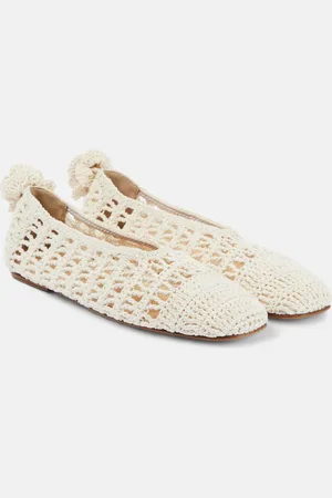 MAGDA BUTRYM Ballerine in crochet con applicazioni floreali
