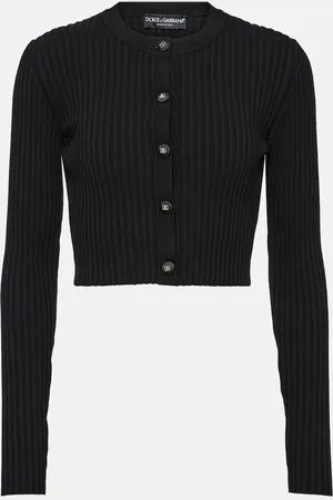 Dolce & Gabbana Cardigan cropped in maglia a coste