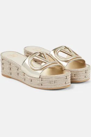 VALENTINO GARAVANI Sandali VLogo Signature in pelle metallizzata