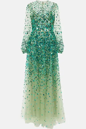 VALENTINO Abito lungo in tulle e paillettes