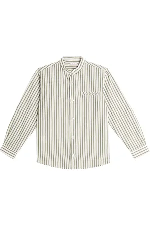 La Coqueta Camicia Tomas in cotone e lino a righe