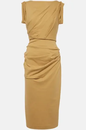 DRIES VAN NOTEN Abito midi in jersey di cotone