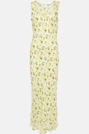 Sportmax Abito lungo Tonale in seta con stampa