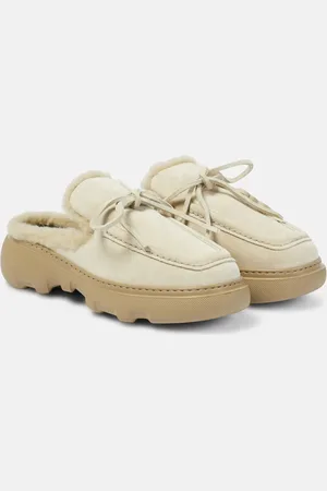 Burberry Mules EKD in suede con shearling