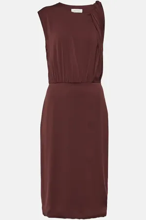 Sportmax Abito midi Cris in georgette di misto seta