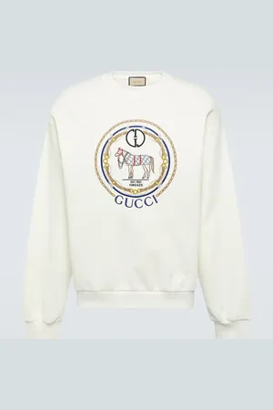 Gucci Felpa in jersey di cotone GG con ricamo