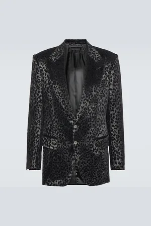 Tom Ford Blazer in velluto con stampa leopardata