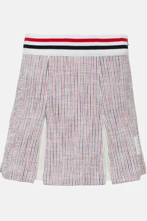 Thom Browne Minigonna in misto cotone a pieghe