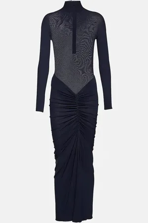 Alaïa Alaïa Abito lungo in mesh con ruches