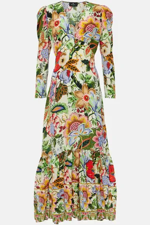 Etro Abito midi in seta con stampa floreale