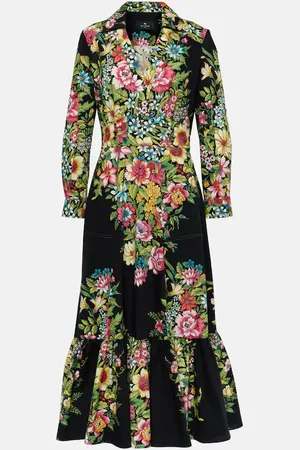 Etro Abito midi in cotone con stampa