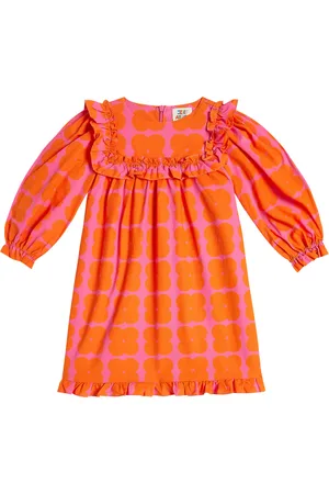 Jelly Mallow Abito Clover in cotone con volant