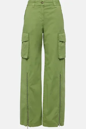 Stella McCartney Pantaloni cargo in canvas di cotone a vita media