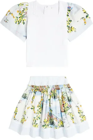 PATACHOU Top e skirt in mito cotone con stampa