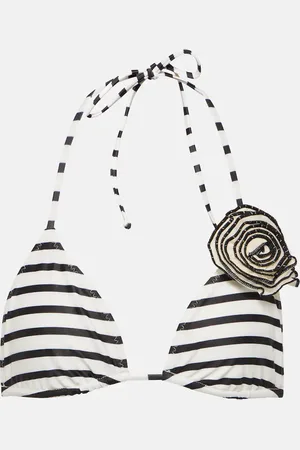 SAME Top bikini a triangolo Rose con applicazione floreale
