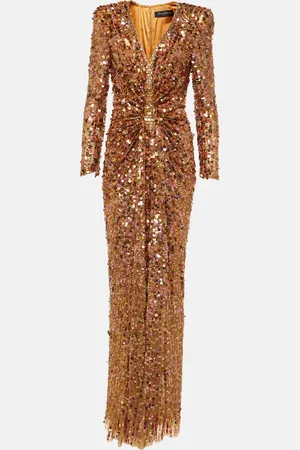 Jenny Packham Abito lungo con paillette