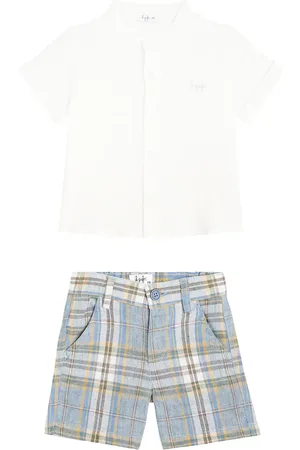 Il gufo Baby - Camicia e shorts in lino