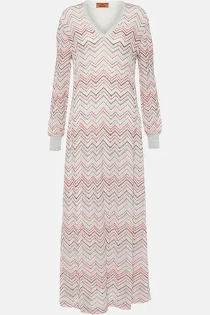 Missoni Abito lungo in maglia lamé a zig-zag