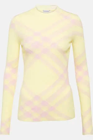 Burberry Top in misto lana Check