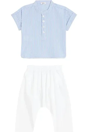 Il gufo Baby - Blusa e pantaloni in misto cotone