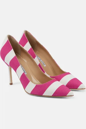 Manolo Blahnik Pumps BB 90 in canvas a righe