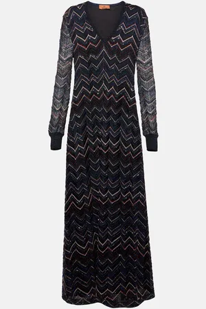 Missoni Abito lungo a zig-zag con paillettes