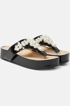 Simone Rocha Sandali infradito in pelle con platform