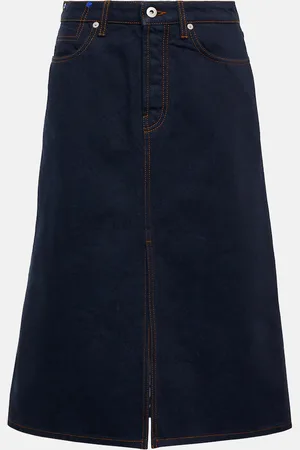 Burberry Gonna midi di jeans a vita alta