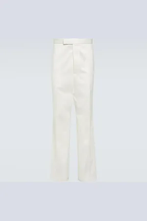 Thom Browne Pantaloni chino in cotone a vita alta