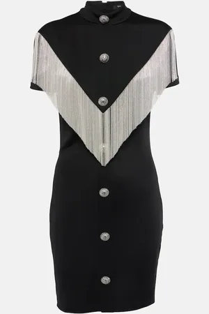 Balmain Miniabito in jersey con cristalli
