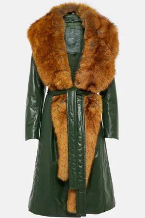 Burberry Cappotto in pelle con shearling sintetico