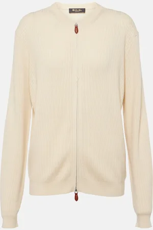 Loro Piana Cardigan in cashmere, seta e pelle