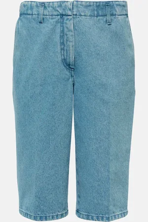 DRIES VAN NOTEN Bermuda di jeans a vita media