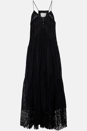 Marant Etoile Abito lungo Sabba in cotone con ricamo
