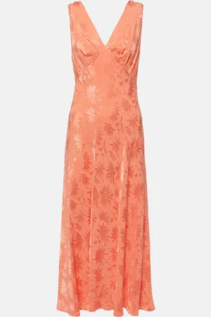 RIXO London Abito midi Sandrine in jacquard