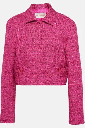 VALENTINO Giacca cropped VGold in tweed lamé