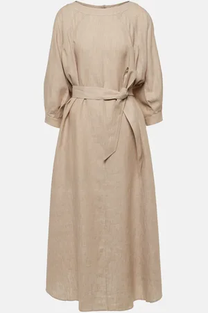 Loro Piana Abito midi in lino con cintura