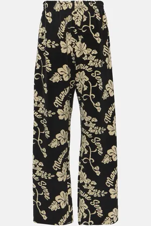 Marine Serre Pantaloni sportivi in jacquard di misto cotone