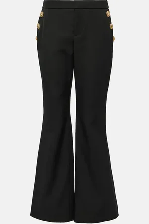 Balmain Pantaloni flared in lana vergine