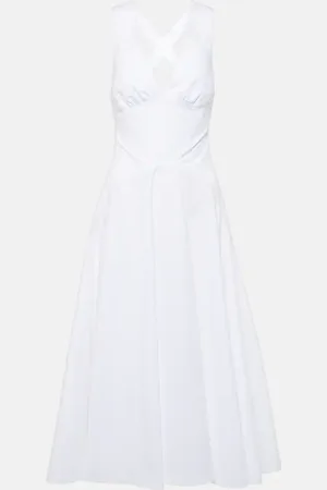 Alaïa Alaïa Abito midi in popeline di cotone