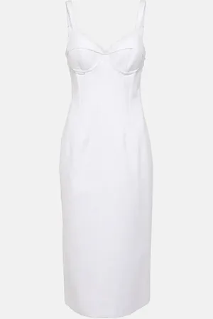 Sportmax Abito bustier midi in cotone