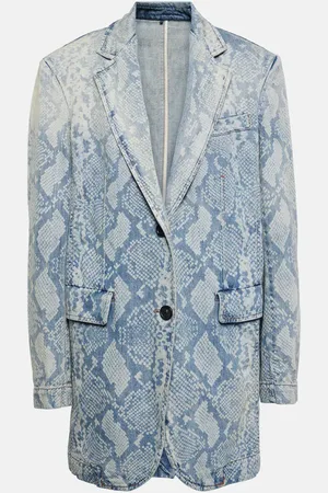 Sportmax Blazer di jeans con stampa